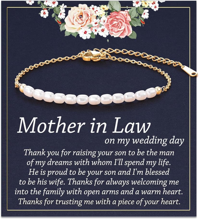 Tarsus Artificial Pearl Bracelet for Women, Mom/Mother-in-Law/Nana/Aunt/Grandma, Birthday Christmas Mothers Day Wedding Day