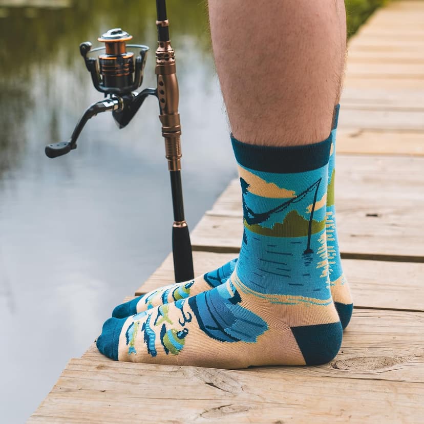 Lavley Can’t Today My Arm Is In A Cast Socks - Funny Fishing Socks for Men - Hilarious Gift for Anglers and Outdoorsmen - One Size Fits Most