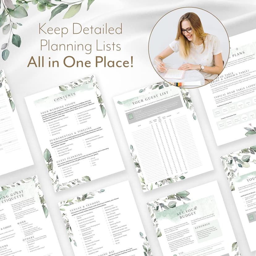Your Perfect Day Wedding Planner Book and Organizer - Wedding Planner Book - Bridal Planning Binder with Countdown Calendar - Bride Gifts - (FLORAL)