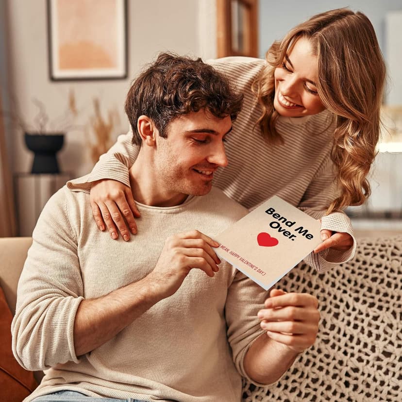 Naughty Husband Valentines Day Card, Bend Me Over Calentines Day Card for Him Boyfriend Husband Fiance, Raunchy Husband Valentines Card from Wife, Funny Valentines Gifts for Men