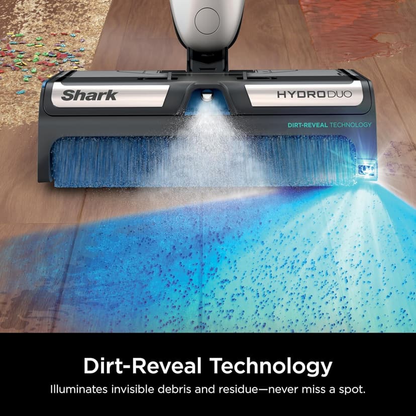 Shark HydroDuo with Dirt-Reveal Technology, Cordless, Everyday Hard Floor Cleaning System, Wet & Dry Debris Pickup, Mops & Scrubs All at Once, Hardwood, Tile, Laminate & Stone, Stone Metallic, WW201