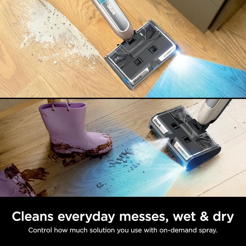 Shark HydroDuo with Dirt-Reveal Technology, Cordless, Everyday Hard Floor Cleaning System, Wet & Dry Debris Pickup, Mops & Scrubs All at Once, Hardwood, Tile, Laminate & Stone, Stone Metallic, WW201