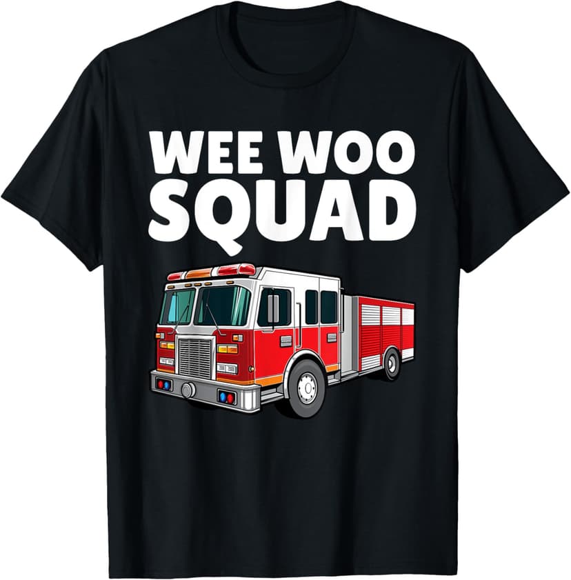 Funny Firefighter Art For Men Women Kids Fire Truck Fireman T-Shirt