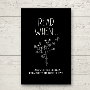 Read When...Handwritten Letters From Me To My Best Friend: I Wrote A Book About You And Things You Need To Know; Friendship Gift To Fill In