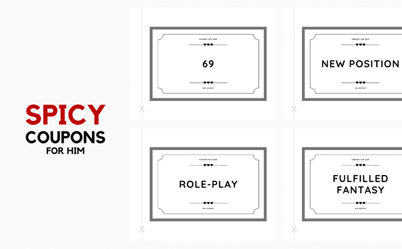 Spicy Coupon Book for Him: 50 Sexy Coupons for Husband or Boyfriend | Perfect Valentines Day, Birthday, Anniversary, Christmas Gift for Him