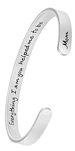 JoycuFF Bracelets for Women Personalized Inspirational Jewelry Mantra Cuff Bangle Friend Encouragement Gift for Her