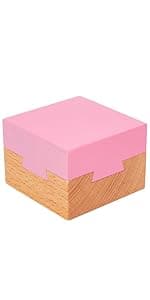 DC-BEAUTIFUL Impossible Puzzle Box 3D Brain Teaser Toy, Original Color Surprise Wooden Magic Box Gift Secret Box for Party Favor Birthday