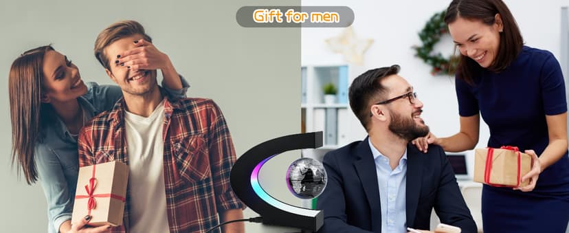 MOKOQI Magnetic Levitating Globe with LED Light, Cool Tech Gift for Men Father Boys and Girls , Birthday Gifts for Kids, Floating Globes World Desk Gadget Decor in Office Home/Display Frame Stand