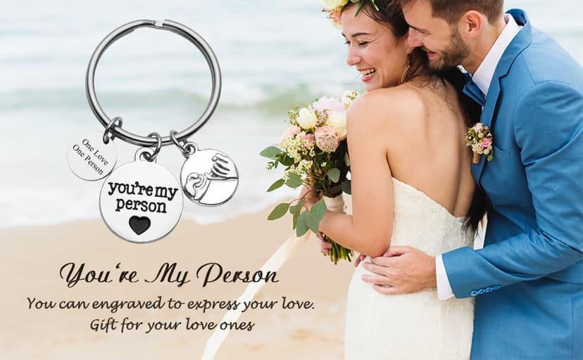 Jovivi 2pcs You Are My Person Pinky Promise Charm Pendant Keychain Jewelry Set - Valentines Day Best Friend Gift