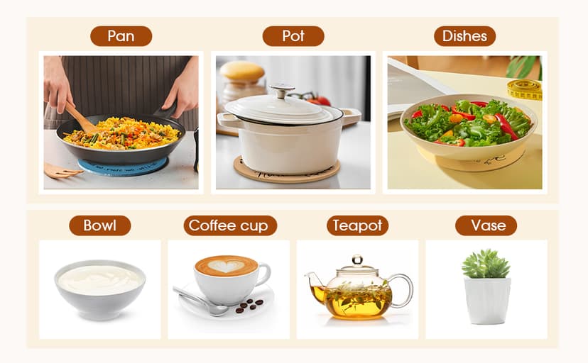 Queekay 6 Pcs Artisanal Wooden Coasters Trivets Set for Hot Pots and Pans Christmas Housewarming Gifts New Home 7" Farmhouse Pot Holder Trivets for New Apartment Home Buyers Presents(Ocean)