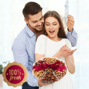 Holiday Christmas Nuts Gift Basket - Assortment of Sweet & Roasted Salted Gourmet Nuts - Assorted Food Gift Box for Christmas, Holiday, Family, Sympathy, Men & Women.