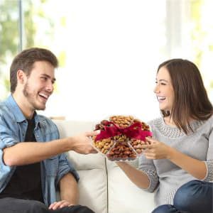 Holiday Christmas Nuts Gift Basket - Assortment of Sweet & Roasted Salted Gourmet Nuts - Assorted Food Gift Box for Christmas, Holiday, Family, Sympathy, Men & Women.