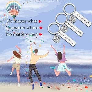 WUSUANED No Matter What Where When Compass Best Friend Keychain Set Long Distance Friendship Gift For Sister Best Friends