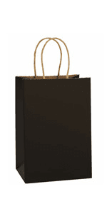 BagDream Kraft Paper Bags 5.25x3.25x13 Inches 50Pcs White Paper Wine Gift Bags with Handles Bulk for Wine, Gift, Retail, Party Favor