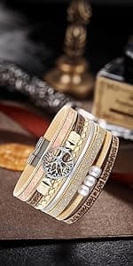 Inspirational Tree of Life Leather Bracelets for Women,Birthday Mothers Day Jewelry Gifts for Teen Girls