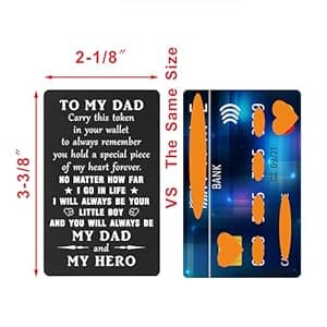 TANWIH Gifts for Dad You Are My Hero - Best Dad Birthday Gifts from Son, Father Son Engraved Wallet Card, Meaningful Fathers Day Christmas Presents for Men