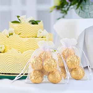 Hopttreely 100PCS Premium Sheer Organza Bags, White Wedding Favor Bags, 4x4.72 Jewelry Gift Bags for Party, Jewelry, Christmas, Festival, Bathroom Soaps, Makeup Organza, Wrapping Supplie