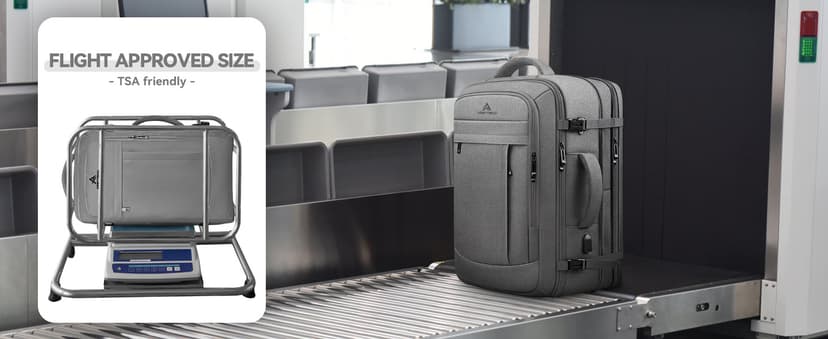 Carry On Backpack, 50L Extra Travel Laptop Backpack for Men Women, Big Bag Business Travel Essentials Gifts for men, 17 Inch Laptop Backpack Computer Bag Gifts for Him Men, Grey