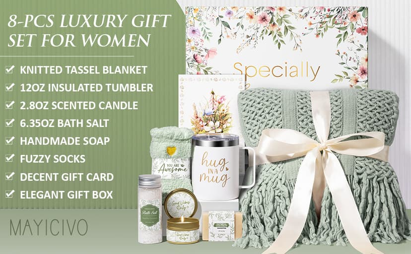 Self Care Gifts for Women Get Well Soon Gifts, Birthday Gifts for Women Care Package, Sympathy Gift Baskets Spa Gifts Thinking of You Inspirational Mothers Day Gifts for Mom Her Wife Friend Grandma