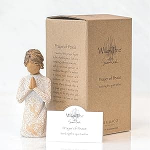 Willow Tree Prayer of Peace (Lighter Skin), Seeking The Quiet Within, Expresses Sympathy, Comfort, Remembrance, Healing, Sculpted Hand-Painted Figure