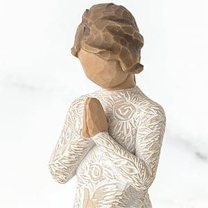 Willow Tree Prayer of Peace (Lighter Skin), Seeking The Quiet Within, Expresses Sympathy, Comfort, Remembrance, Healing, Sculpted Hand-Painted Figure