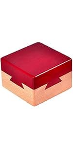 DC-BEAUTIFUL Impossible Puzzle Box 3D Brain Teaser Toy, Original Color Surprise Wooden Magic Box Gift Secret Box for Party Favor Birthday