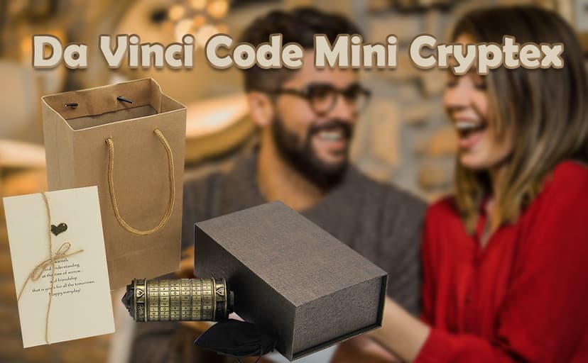 YOFIT yofit Da Vinci Code Mini Cryptex Lock Puzzle Box with Hidden Compartments for Notes Paper Money Rings Jewelry, Anniversary Romantic Birthday Gifts for Her Men Women Girlfriend