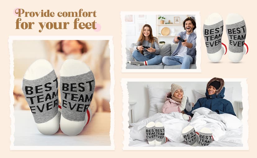 12 Pairs Best Team Ever Crew Socks Bulk Employee Appreciation Gifts for Women Men Staff Coworker Office Christmas