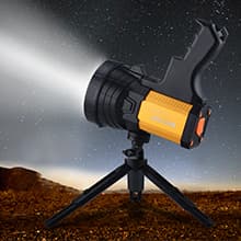 BUYSIGHT BUYSIGHT Rechargeable Spotlight,Spot Lights Hand held High lumens Large Flashlight Handheld Spotlight Lightweight and Super Bright Flashlight (Aluminium_Alloy Golden)