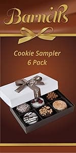 Barnetts Christmas Holiday Thanksgiving Cookies Gift Basket, 20 Gourmet Chocolate Covered Cookies Candy for Father, Son, Husband, Brother, Grandfather Food Delivery, Treats Baskets Gifts Ideas for Dad, Grandma, Friends, Co-workers
