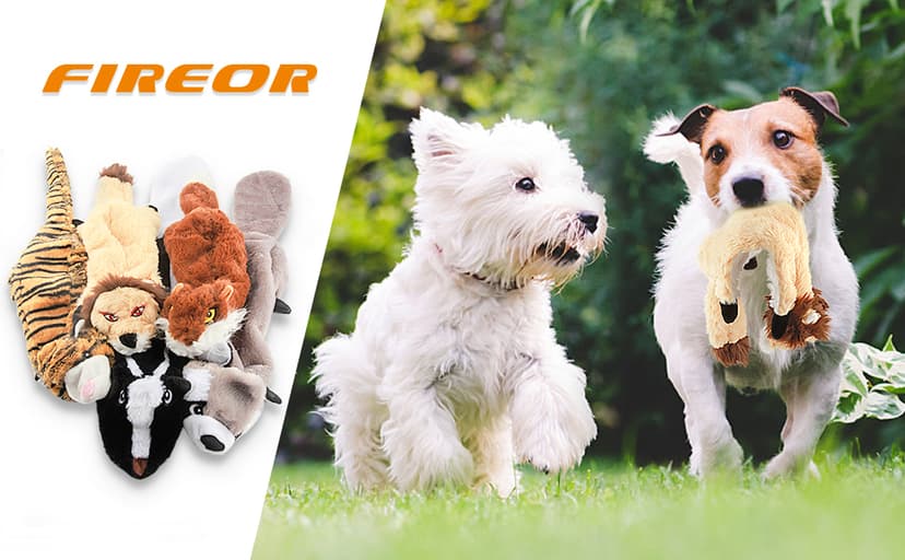 Dog Squeak Toys, No Stuffing Plush Dogs Chew Toy Bundle for Small Medium Large Breed Chewer Tough Durable Squeaky Pet Fetch Puppy Teething Chewing Interactive to Keep Them Busy Best Birthday Gift