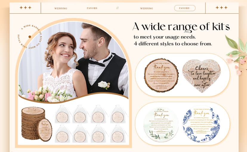 Hushee 200 Pcs Wedding Favors for Guests Cork Coasters Bulk Thank You for Celebrating with Us Party Decoration Wood Coaster Rustic Wedding Gift Bridal Shower Party Favors(Tree Bark)