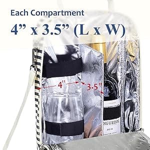 Tirrinia Insulated 2 Bottle Wine Gift Tote Bag - Wine Tumbler Glass Cooler Carrier for BYOB Restaurants, Wine Tasting, Travel, Park, Beach, Great Wine Lover Gift, Blue Stripe