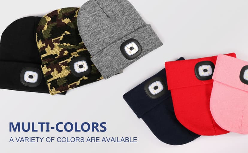 YunTuo LED Beanie with The Light, Unisex USB Rechargeable Headlamp Winter Knitted Cap Gifts for Men Dad Husband Him