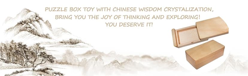 DC-BEAUTIFUL Impossible Puzzle Box 3D Brain Teaser Toy, Original Color Surprise Wooden Magic Box Gift Secret Box for Party Favor Birthday