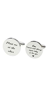 Melix Home Stainless Steel CuffLinks for Men Groom Meet Me at The Altar Wedding Gifts Cuff Links