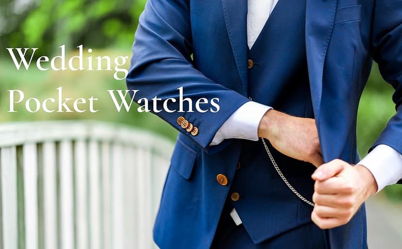 FJ FREDERICK JAMES Wedding Pocket Watches for Groomsman, Best Man, Groom, Father of The Bride & Groom I Silver Engraved I Complete Their Wedding Attire