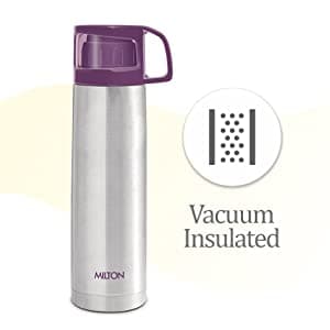 Milton Thermos for Hot Drinks 1000 ml (34 oz), 24 Hours Hot and Cold, Stainless Steel Water Bottle, Double Walled Vacuum Insulated Flask for Hot Coffee, Thermosteel, Leak Proof, Glassy, Purple