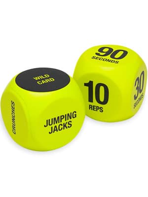 SPRI Exercise Dice (6-Sided) - Game for Group Fitness & Exercise Classes - Includes Push Ups, Squats, Lunges, Jumping Jacks, Crunches & Wildcard (Includes Carrying Bag)