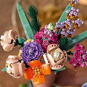 LEGO Icons Flower Bouquet Building Set - Artificial Flowers for Decoration for Home and Display, Ages 18+ - Small Fake Flowers for Table, Desk, Office - Gift for Birthdays - 10280