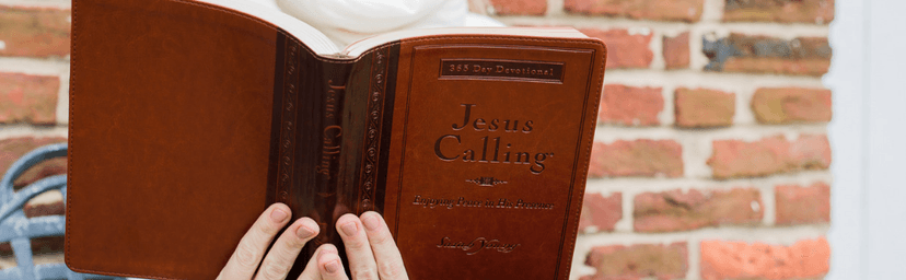 Jesus Calling, Large Text Brown Leathersoft, with full Scriptures: Enjoying Peace in His Presence (a 365-day Devotional)