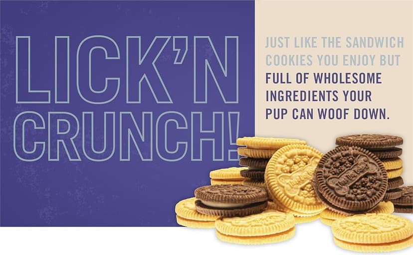 Three Dog Bakery Classic Cremes Baked Dog Treats, Golden with Peanut Butter Filling, 13 oz,Brown,310077