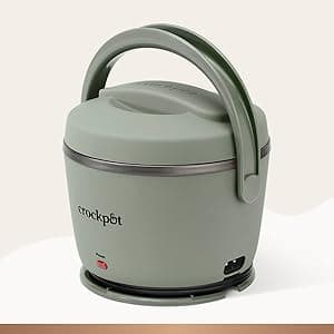 Crock-Pot Portable Electric Lunch Box 20-Ounce Food Warmer Moonshine Green | Ideal for Travel On-the-Go | Keeps Food Spill-Free Warm & Tasty | Dishwasher-Safe