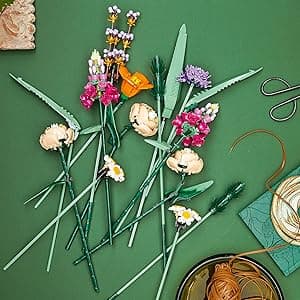LEGO Icons Flower Bouquet Building Set - Artificial Flowers for Decoration for Home and Display, Ages 18+ - Small Fake Flowers for Table, Desk, Office - Gift for Birthdays - 10280