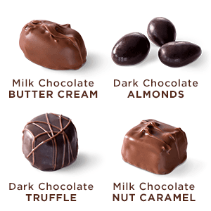 Russell Stover Caramel and Nuts in Milk and Dark Chocolate, Mother's Day Chocolate Gift Box, 9.4 Ounce
