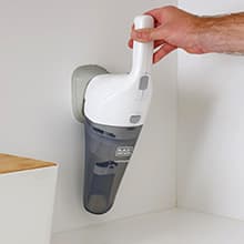 BLACK+DECKER Cordless Lithium Handheld Power Vacuum with Wall Mount Base and Charger, White (HNV220BCZ10FF)