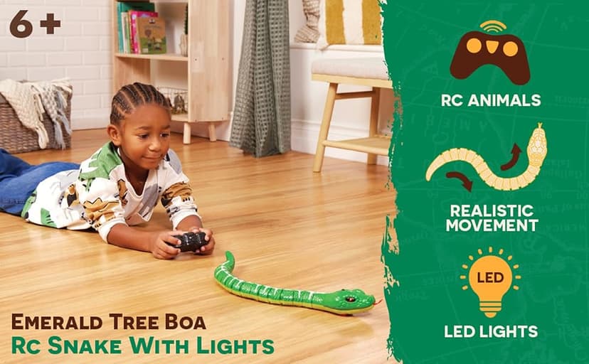 Terra by Battat – Remote Control Emerald Tree Boa Snake Toy, Realistic Moving Electronic Animal for Kids with Easy Operation, Fun Reptile Adventure, Includes Transmitter, Ages 6+ Years