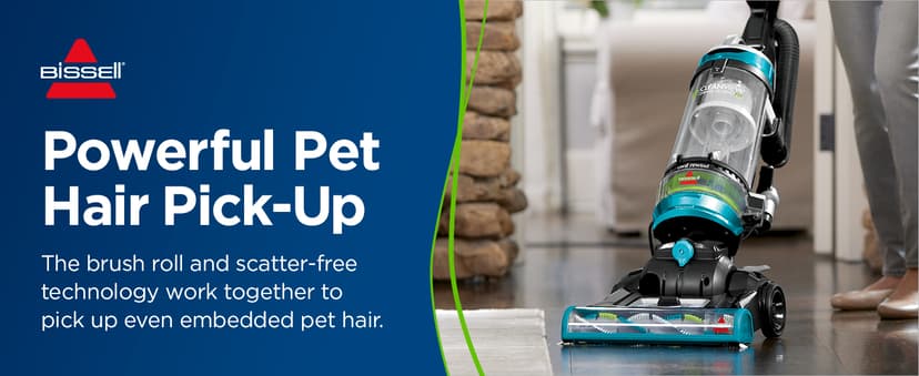 Bissell 2254 CleanView Swivel Rewind Pet Upright Bagless Vacuum, Automatic Cord Rewind, Swivel Steering, Powerful Pet Hair Pickup, Specialized Pet Tools, Large Capacity Dirt Tank, Teal