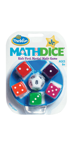 ThinkFun Math Dice Junior Game - Engaging Math Skills Builder | Perfect for Kids Aged 6+ | Aids in Mental Agility | Toy of The Year Nominee
