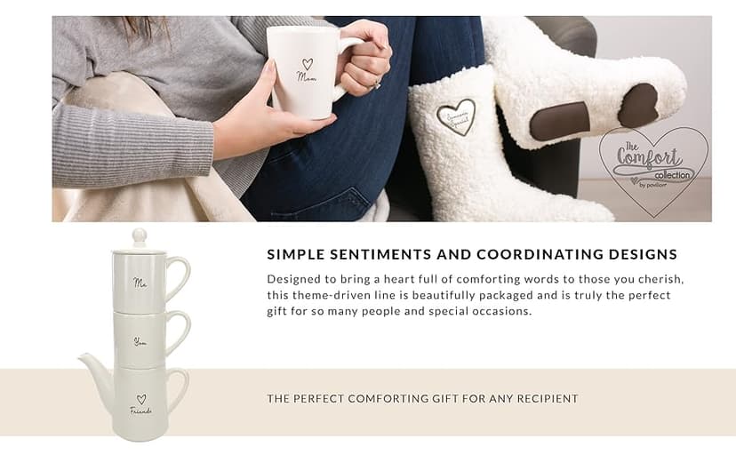 Pavilion Grandma Coffee Mug - Stoneware Coffee Cups for Grandmothers with Heart Tag - Ideal for Daily Use with "Grandma" Text Design - Microwave & Dishwasher Compatible - Cream, 15 oz